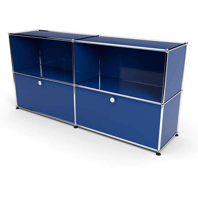 Sideboard 2x2 mit 2 Klapptren, Enzianblau