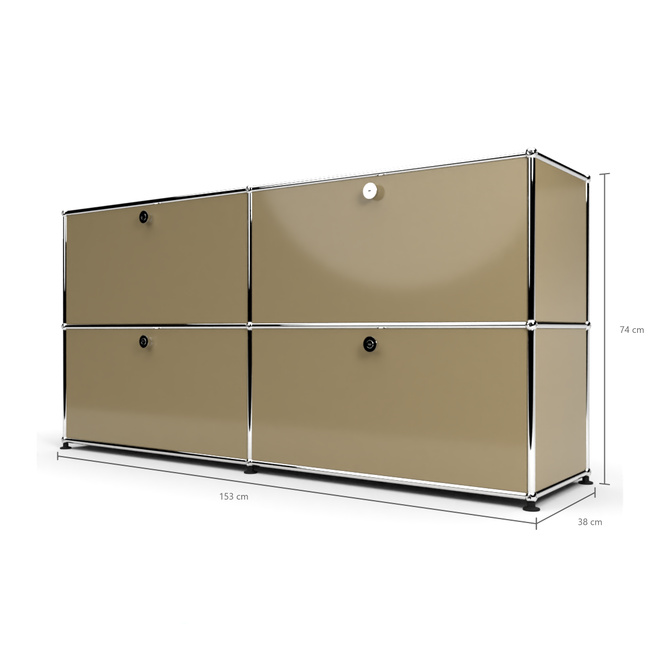 Sideboard 2x2 mit 4 Klapptren, Beige