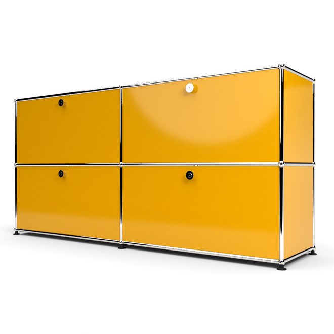 Sideboard 2x2 mit 4 Klapptren, Goldgelb