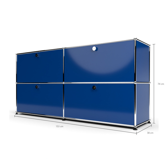 Sideboard 2x2 mit 4 Klapptren, Enzianblau