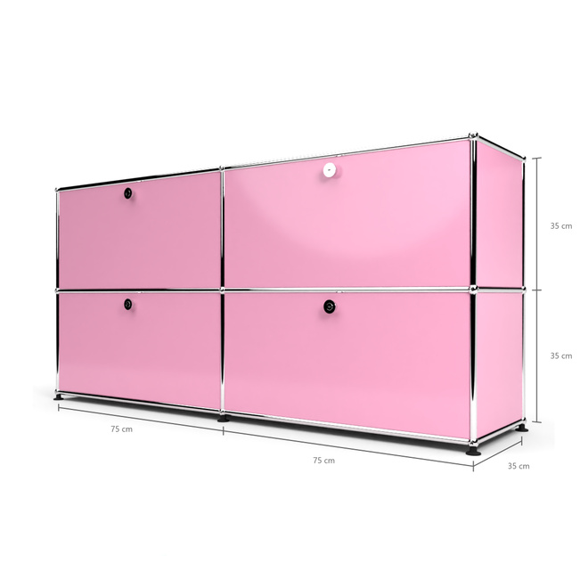 Sideboard 2x2 mit 4 Klapptren, Rosa