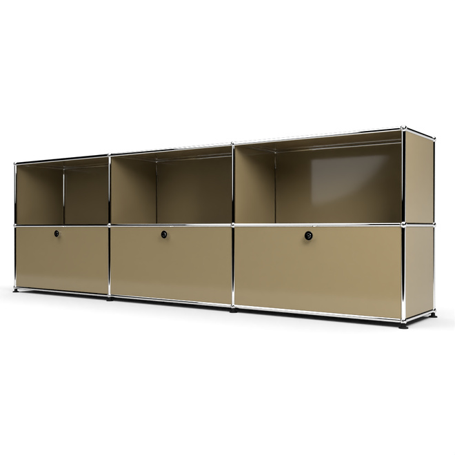 Sideboard 2x3 mit 3 Klapptren, Beige