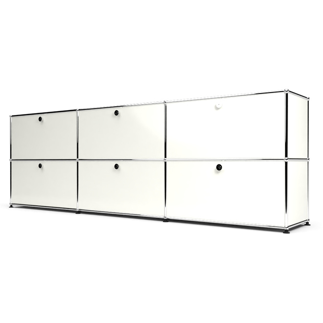 Sideboard 2x3 mit 6 Klapptren, Weiss