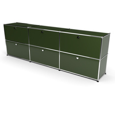 Sideboard 2x3 mit 6 Klapptren, Olivgrn