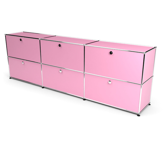 Sideboard 2x3 mit 6 Klapptren, Rosa