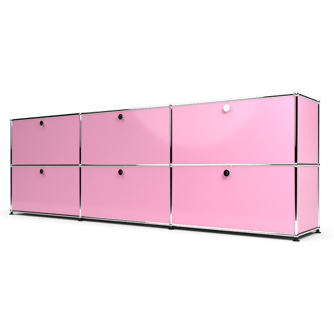 Sideboard 2x3 mit 6 Klapptren, Rosa