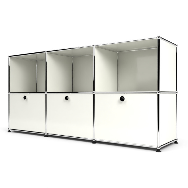 Sideboard 50 2x3 mit 3 Klapptren, Weiss