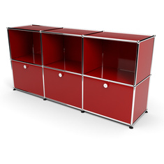 Sideboard 50 2x3 mit 3 Klapptren, Rubinrot