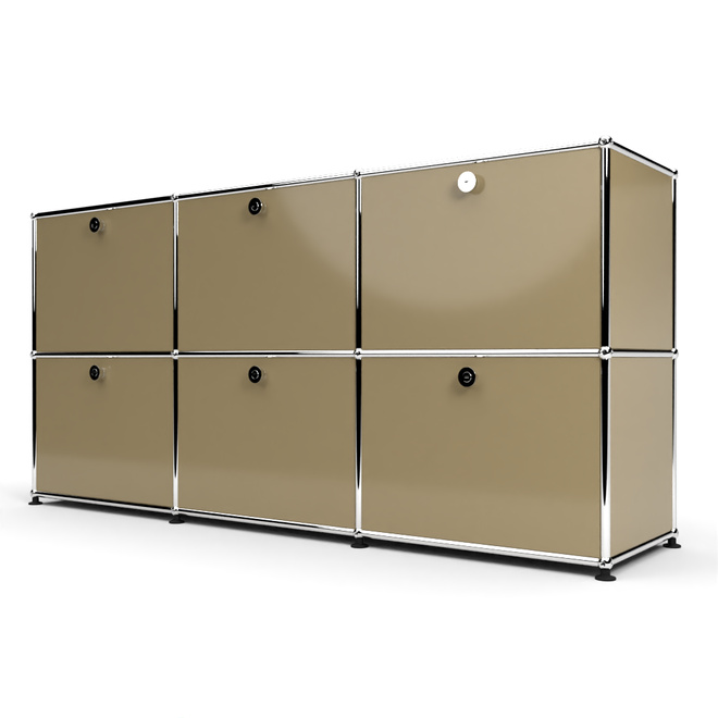 Sideboard 50 2x3 mit 6 Klapptren, Beige