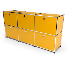 Sideboard 50 2x3 mit 6 Klapptren, Goldgelb