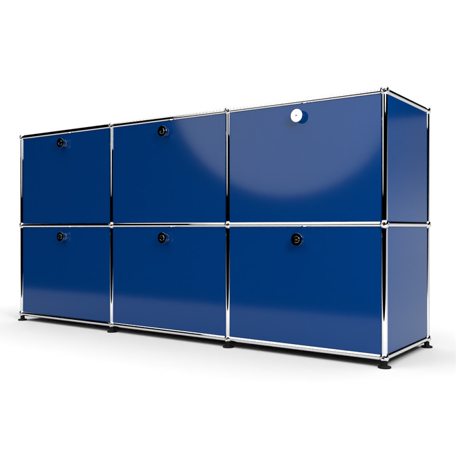 Sideboard 50 2x3 mit 6 Klapptren, Enzianblau