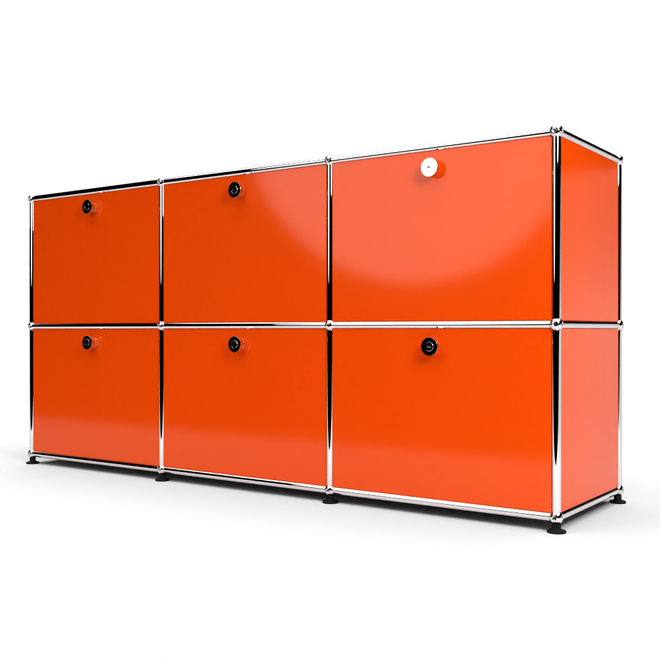 Sideboard 50 2x3 mit 6 Klapptren, Orange