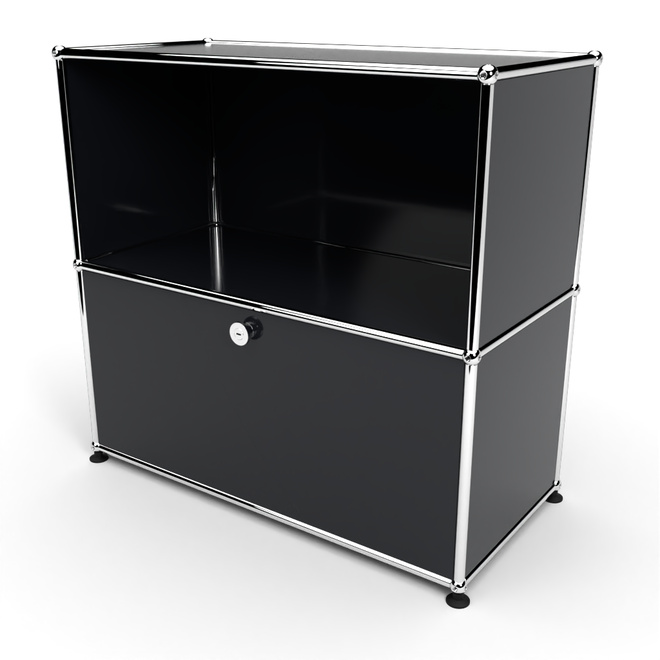 Sideboard 2x1 mit 1 Tr, Graphitschwarz