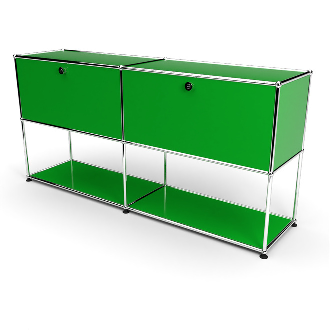 Sideboard 2x2 mit 2 Klapptren, unten offen, Grn