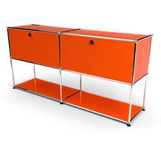 Sideboard 2x2 mit 2 Klapptren, unten offen, Orange