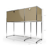 Konsolentisch 2x2 mit 2 Klapptüren, Beige
