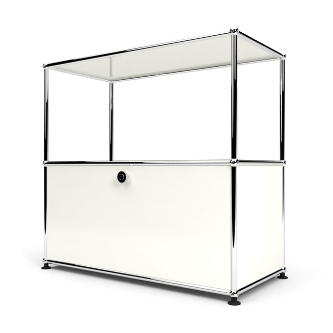 Sideboard 2x1 mit 1 Tr oben offen, Weiss