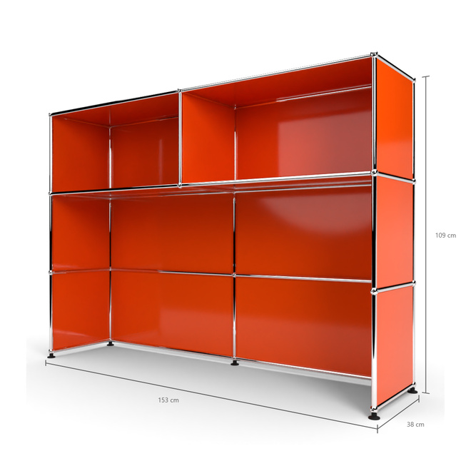 Theke 3x2 Tiefe 38 cm, Orange