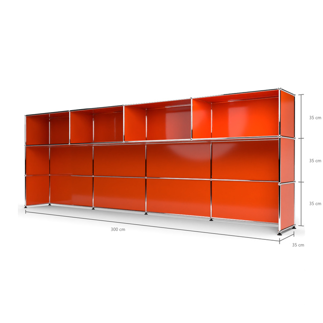 Theke 3x4 Tiefe 38 cm, Orange