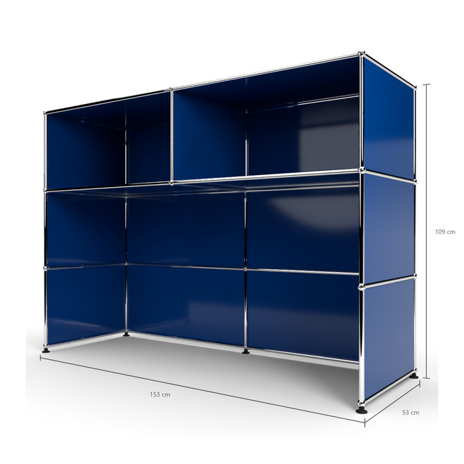 Theke 3x2 Tiefe 53 cm, Enzianblau