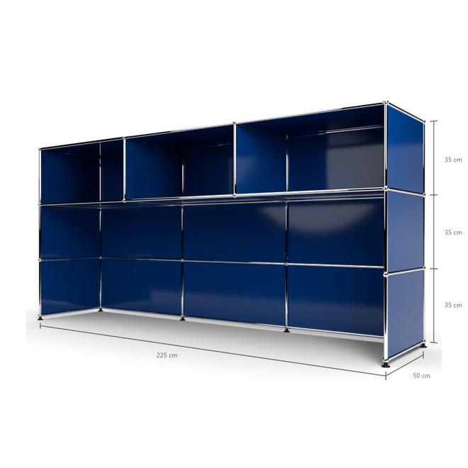 Theke 3x3 Tiefe 53 cm, Enzianblau