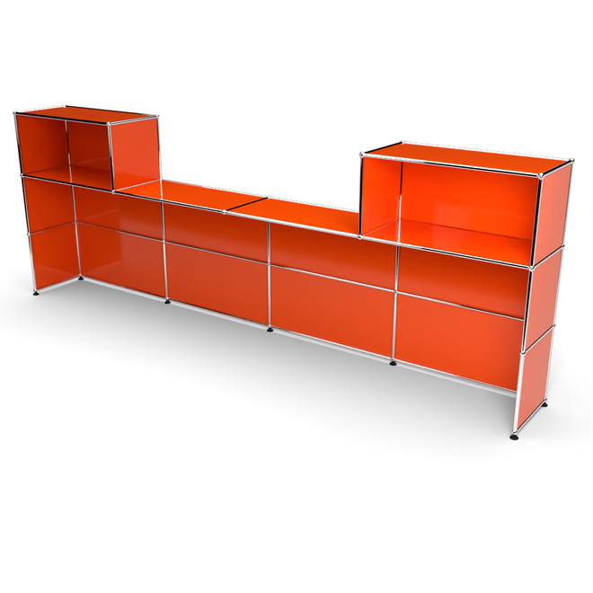 Theke 3x4, mit Lcke, Tiefe 38 cm, Orange