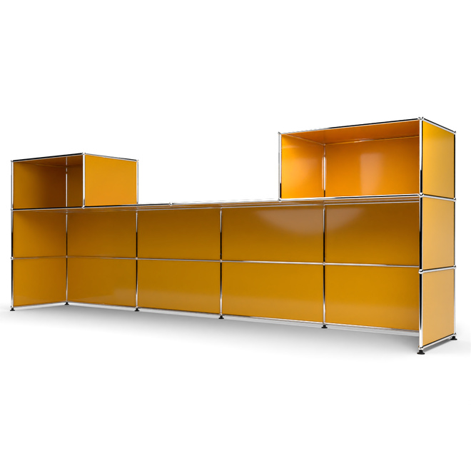 Theke 3x4, mit Lcke, Tiefe 53 cm, Goldgelb