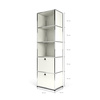 Wandregal 50 5x1 mit 2 Klapptüren, Weiss
