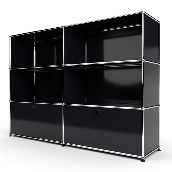 Highboard 3x2 mit 2 Schubladen unten, Graphitschwarz