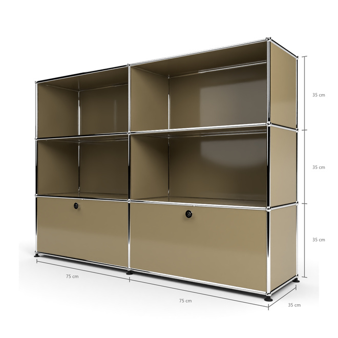 Highboard 3x2 mit 2 Schubladen unten, Beige