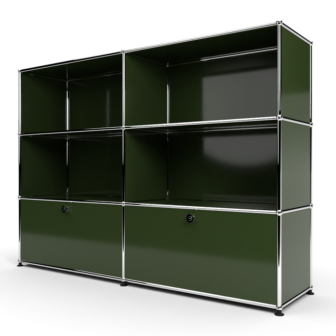 Highboard 3x2 mit 2 Schubladen unten, Olivgrn