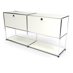 Sideboard 2x2 mit 2 Schubladen, unten offen, Weiss