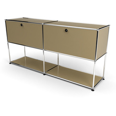 Sideboard 2x2 mit 2 Schubladen, unten offen, Beige