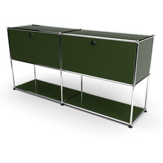 Sideboard 2x2 mit 2 Schubladen, unten offen, Olivgrn